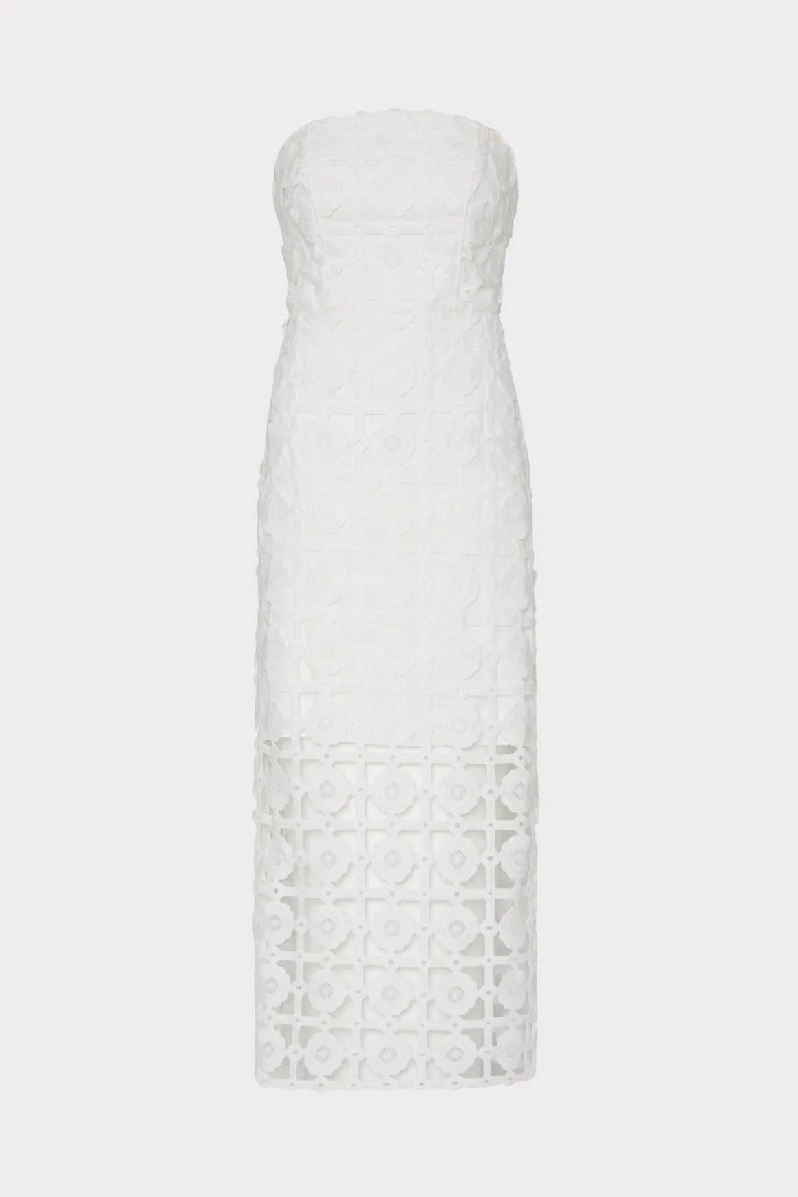 MILLY White Dresses-Kait Tile Lace Dress White