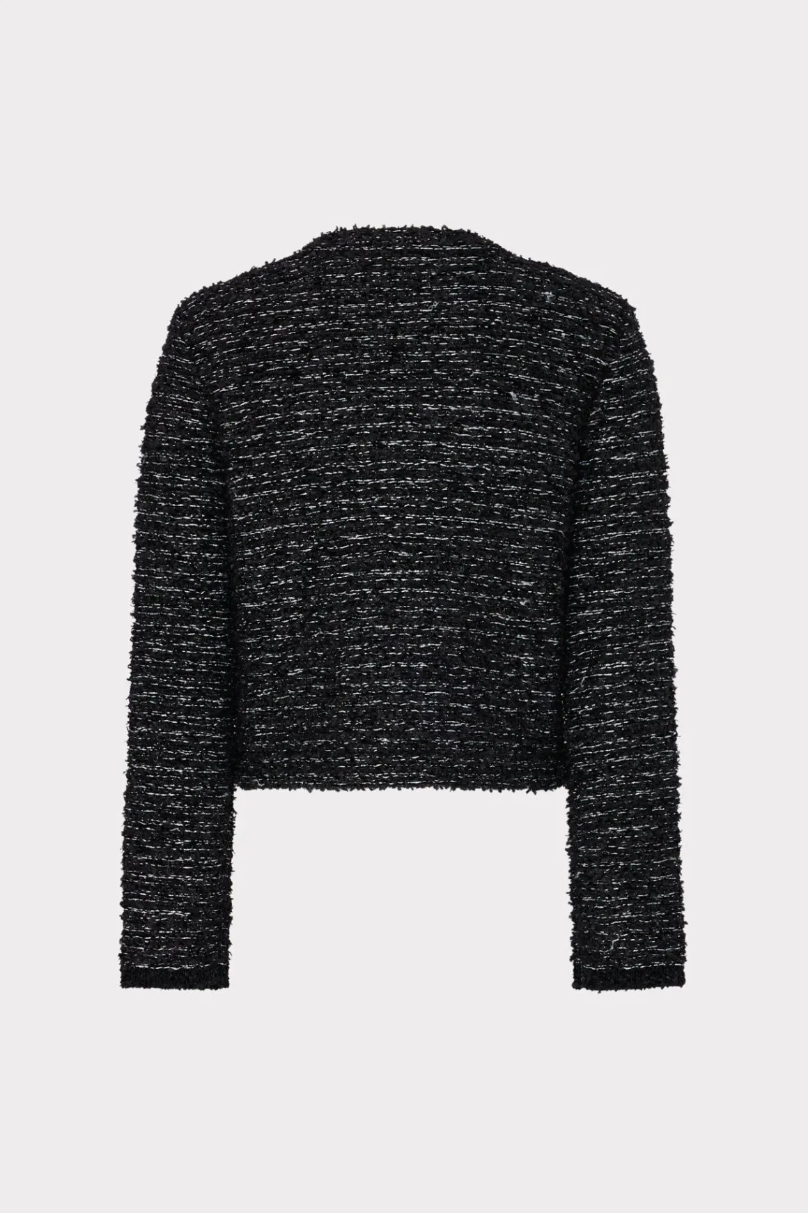 MILLY Coats & Jackets-Knit Textured Boucle Cardigan Jacket Black Multi