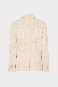 MILLY Coats & Jackets-Linen Embroidered Jacket Natural/Ecru