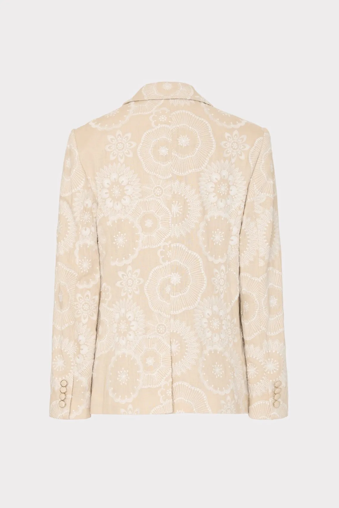 MILLY Coats & Jackets-Linen Embroidered Jacket Natural/Ecru