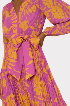 MILLY Maxi Dresses-Liora Marigold Aroma Pleated Dress Multi