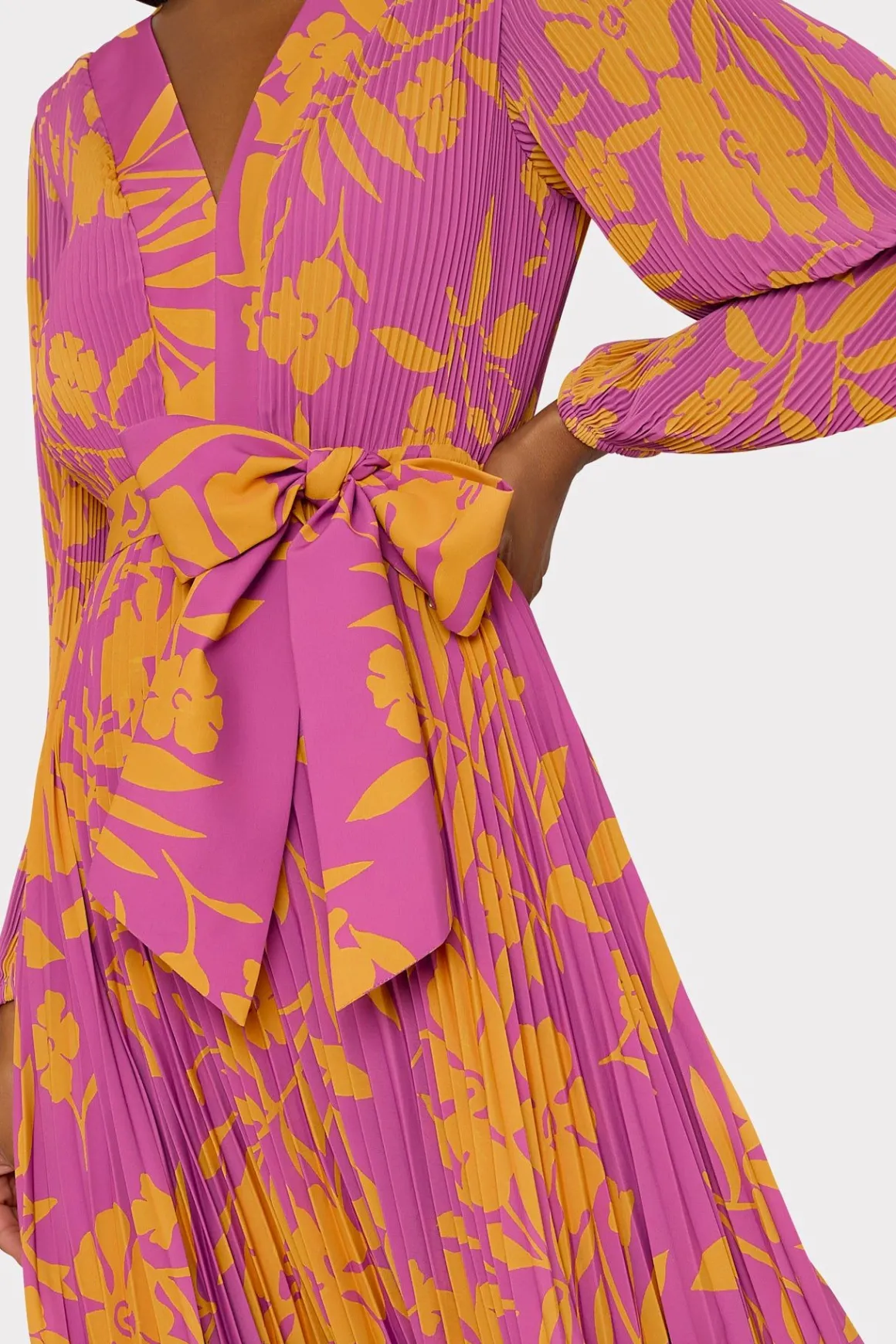 MILLY Maxi Dresses-Liora Marigold Aroma Pleated Dress Multi