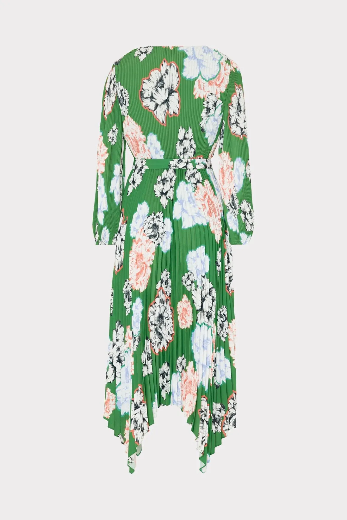 MILLY Sundresses-Liora Petals In Bloom Pleated Dress Green Multi