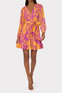 MILLY Jumpsuits & Rompers-Liv Marigold Aroma Pleated Dress Pink Multi