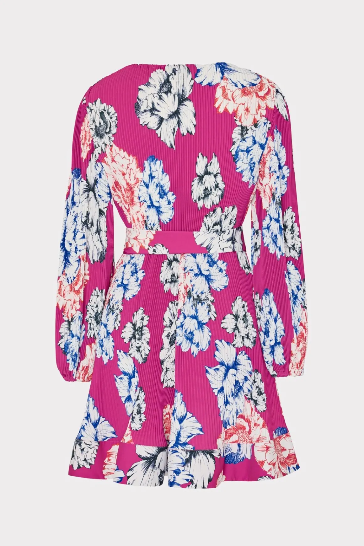 MILLY Cocktail Dresses-Liv Petals In Bloom Pleated Dress Pink Multi