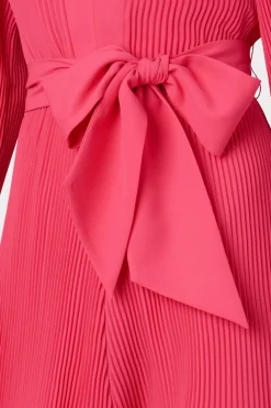 MILLY Pink Dresses-Liv Pleated Dress Milly Pink