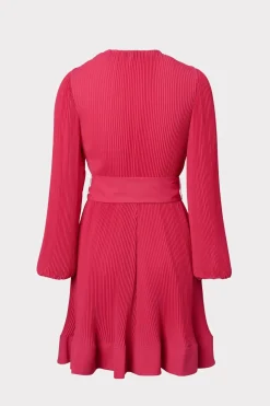 MILLY Pink Dresses-Liv Pleated Dress Milly Pink