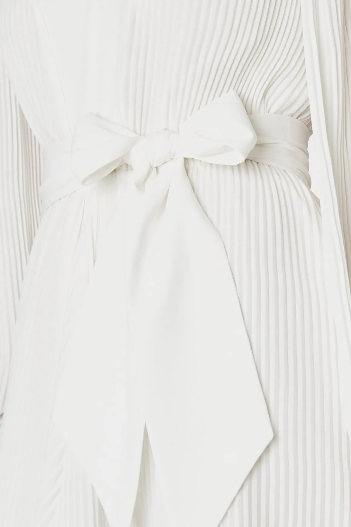 MILLY White Dresses-Liv Pleated Dress White