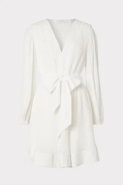 MILLY Mini Dresses-Liv Pleated Dress White