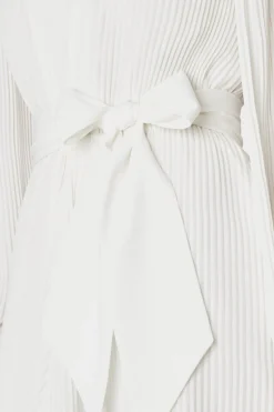 MILLY Mini Dresses-Liv Pleated Dress White