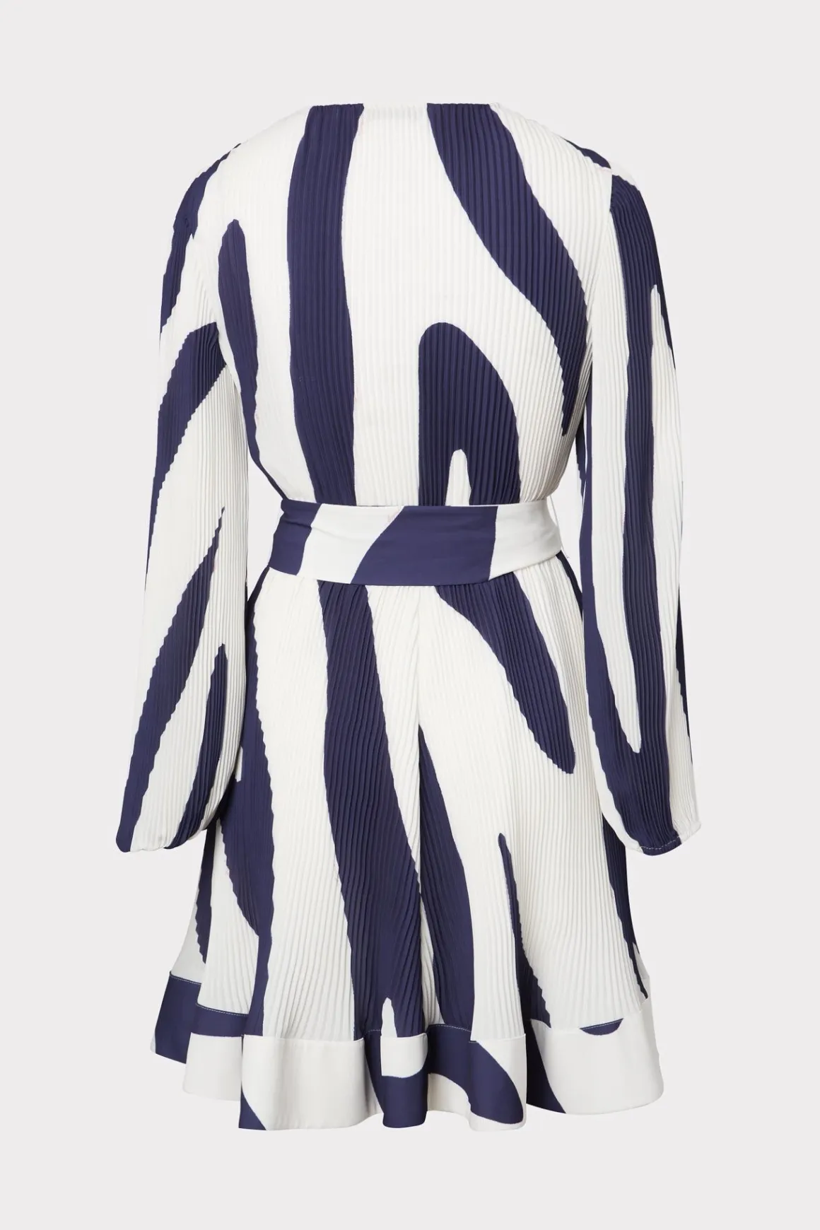 MILLY Day Dresses-Liv Zebra Print Dress Navy/Ecru
