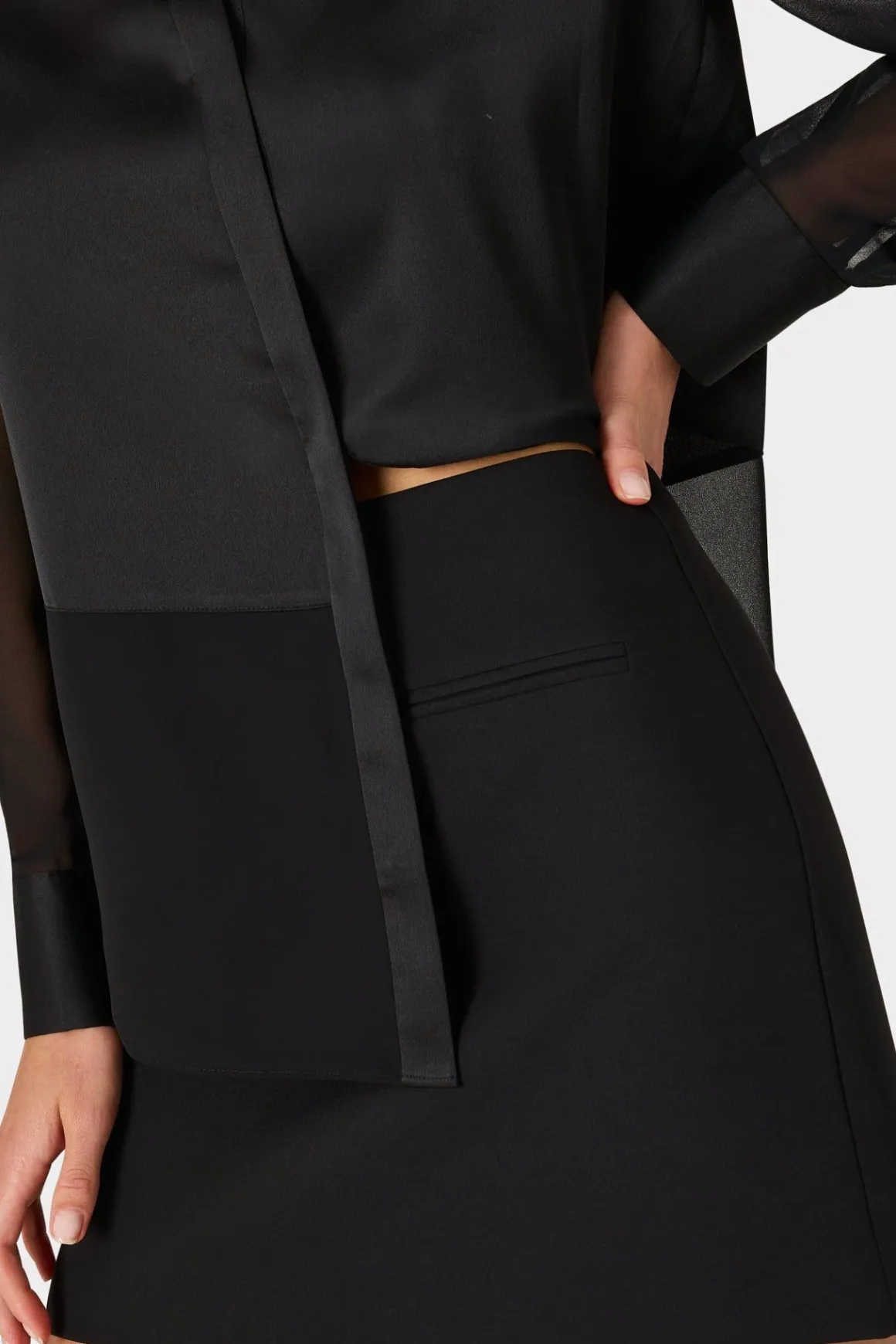 MILLY Matching Sets-Lizzy Cady Mini Skirt Black