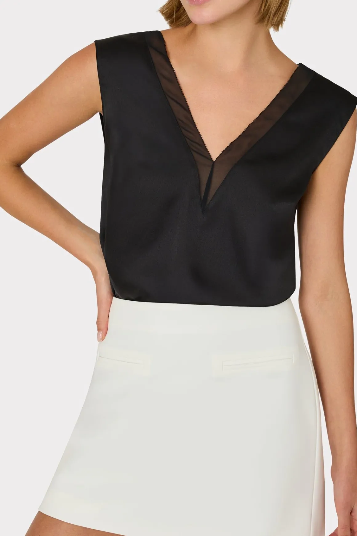 MILLY Skirts-Lizzy Cady Mini Skirt Ecru