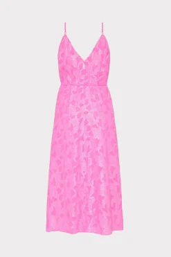 MILLY Cover-Ups-Lurex Jacquard Spaghetti Strap Cover-Up Pink