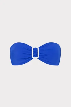 MILLY Bikinis-Margot Bandeau Top Blue