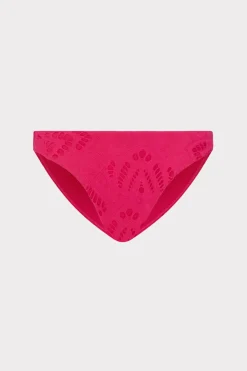 MILLY Bikinis-Margot Lace Eyelet Bikini Bottom Pink