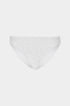 MILLY Bikinis-Margot Textured Waves Bikini Bottom White
