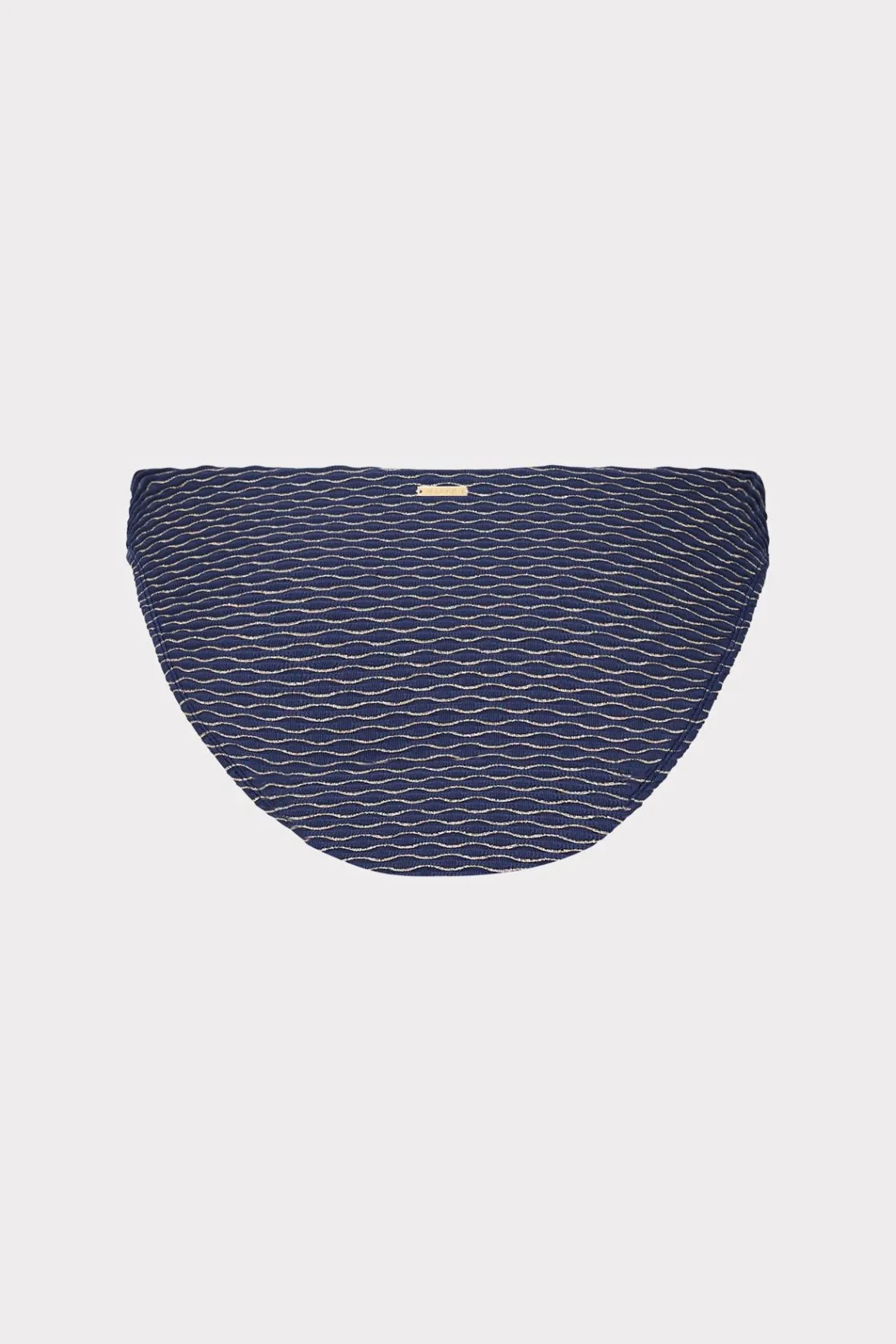 MILLY Jumpsuits & Rompers-Margot Textured Waves Bikini Bottom Navy