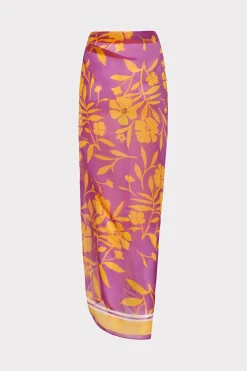 MILLY Cover-Ups-Marigold Aroma Chiffon Sarong Multi