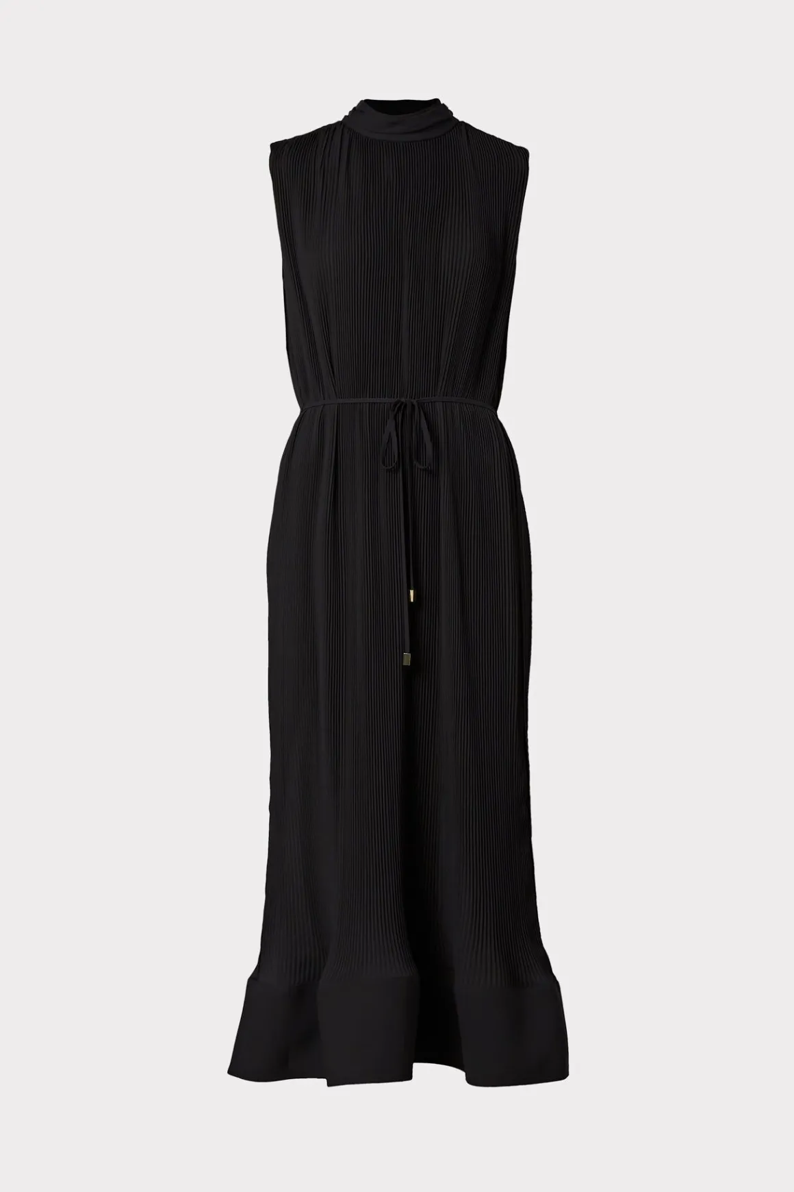 MILLY Guest Of Dresses-Melina Solid Pleated Dress Black