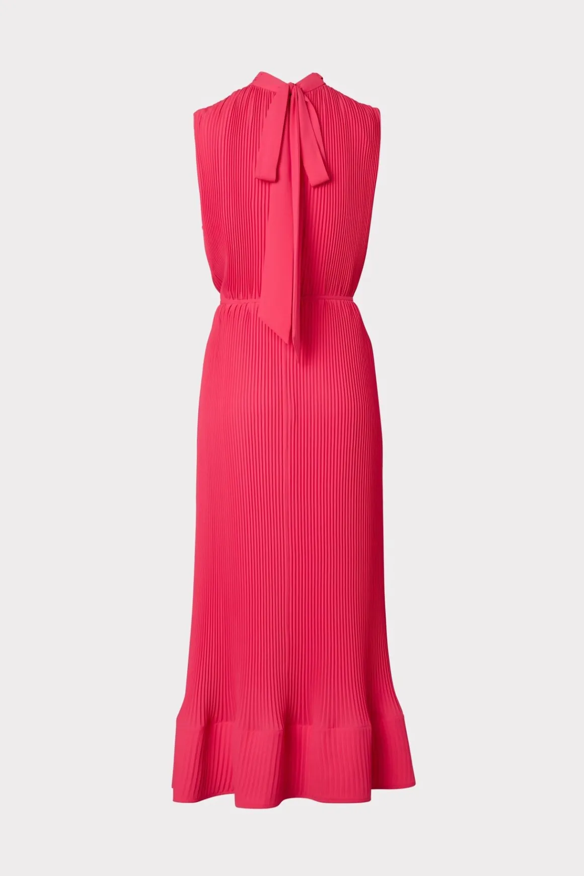 MILLY Guest Of Dresses-Melina Solid Pleated Dress Milly Pink