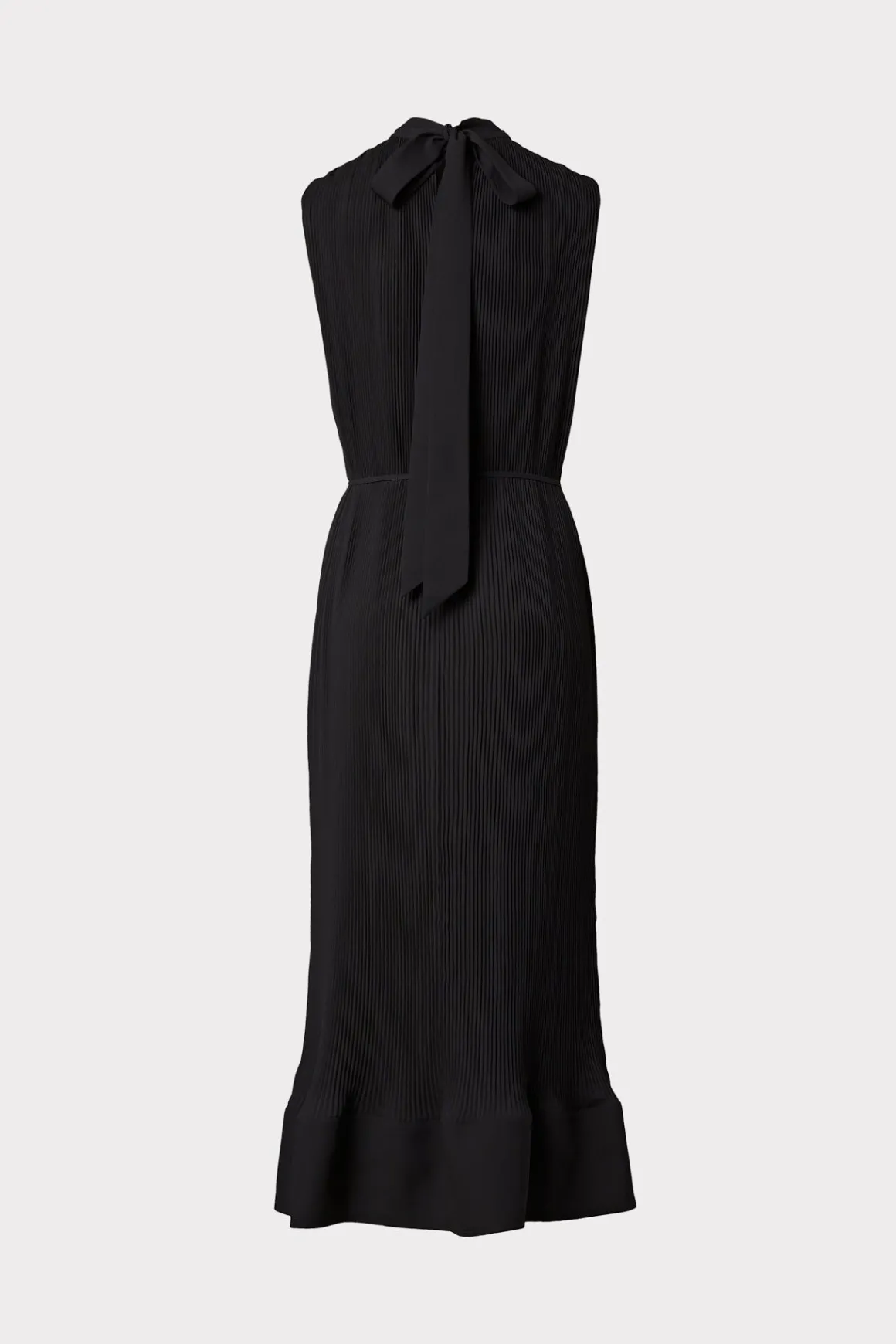 MILLY Little Black Dresses-Melina Solid Pleated Dress Black