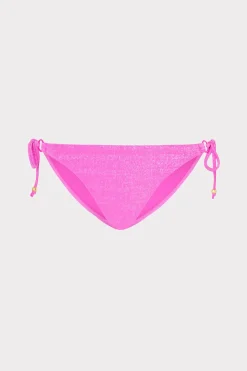 MILLY Jumpsuits & Rompers-Metallic Ring Bikini Bottom Fuchsia/Silver