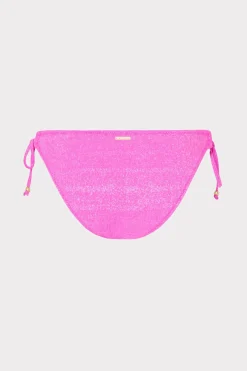 MILLY Bikinis-Metallic Ring Bikini Bottom Fuchsia/Silver