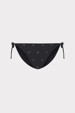 MILLY Jumpsuits & Rompers-Millie Diamond Heat Set String Bikini Bottom Black