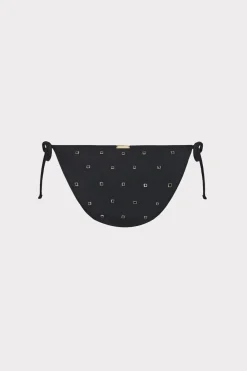 MILLY Jumpsuits & Rompers-Millie Diamond Heat Set String Bikini Bottom Black