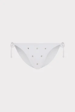MILLY Jumpsuits & Rompers-Millie Diamond Heat Set String Bikini Bottom White