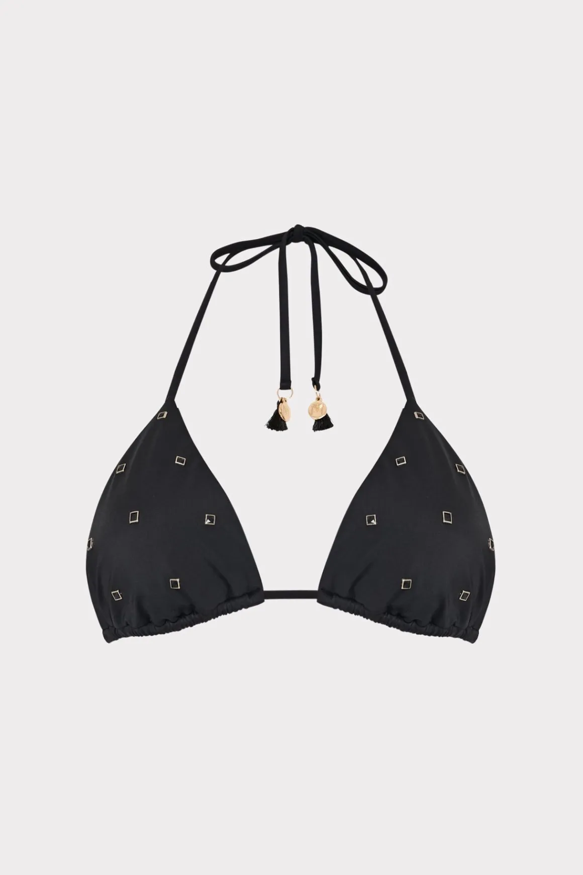 MILLY Jumpsuits & Rompers-Millie Diamond Heat Set Triangle Bikini Top Black