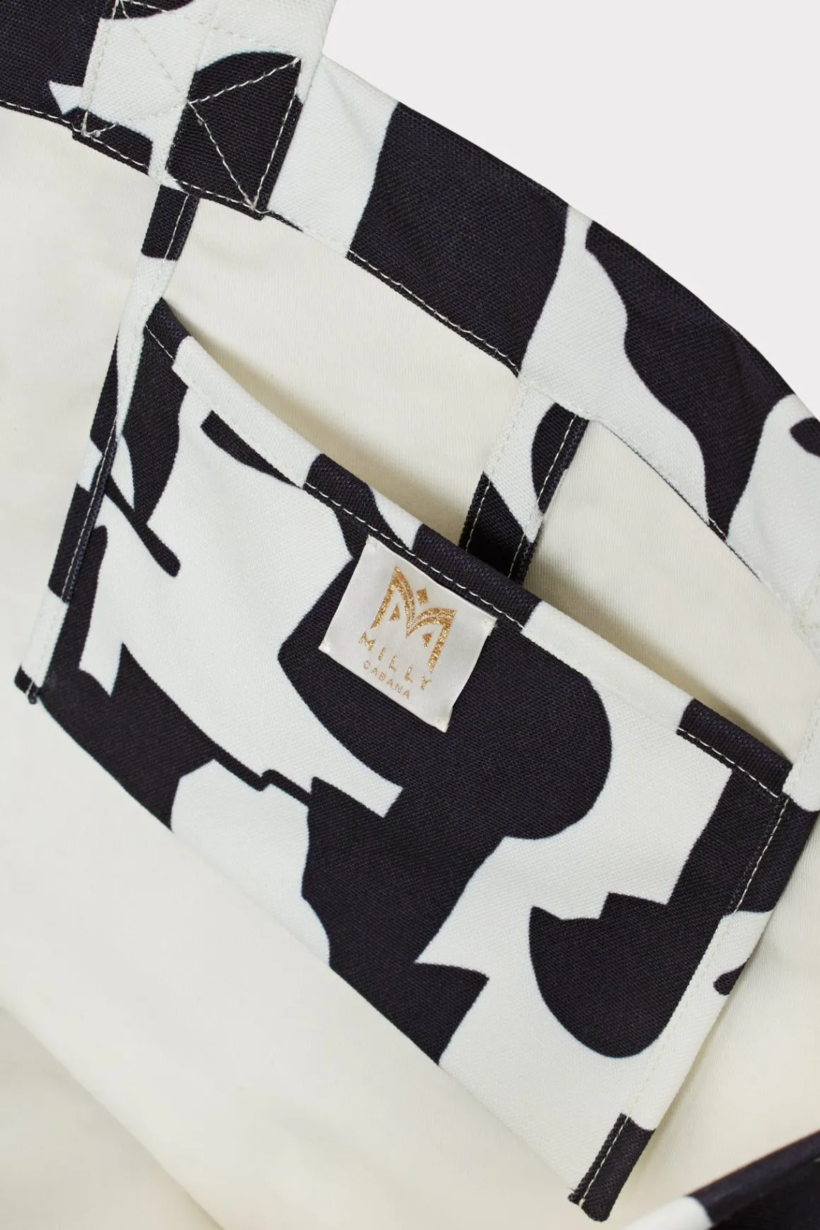 MILLY Accessories- Mimi Tote Bag Black/Ecru