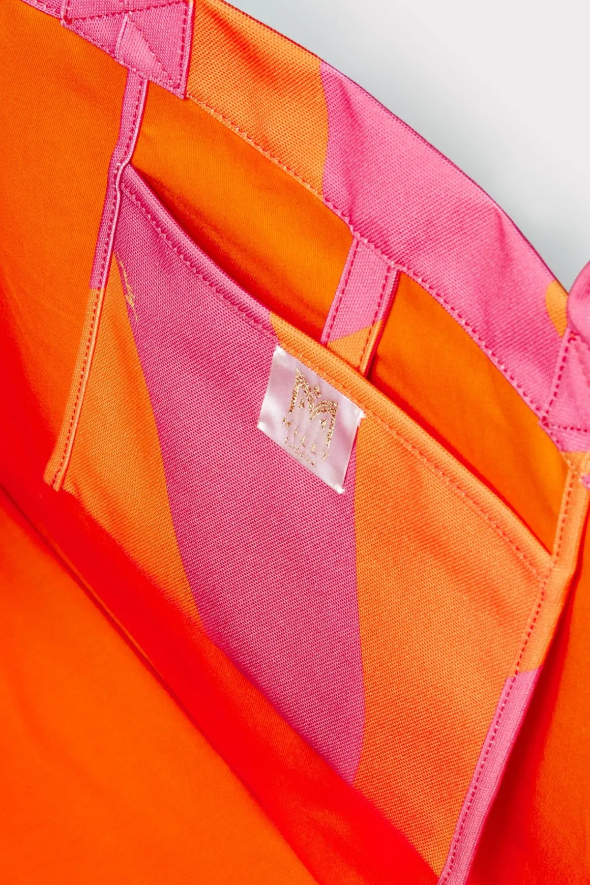 MILLY Jumpsuits & Rompers-Mimi Canvas Tote Milly Pink/Tangerine