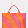 MILLY Beach Totes-Mimi Canvas Tote Milly Pink/Tangerine