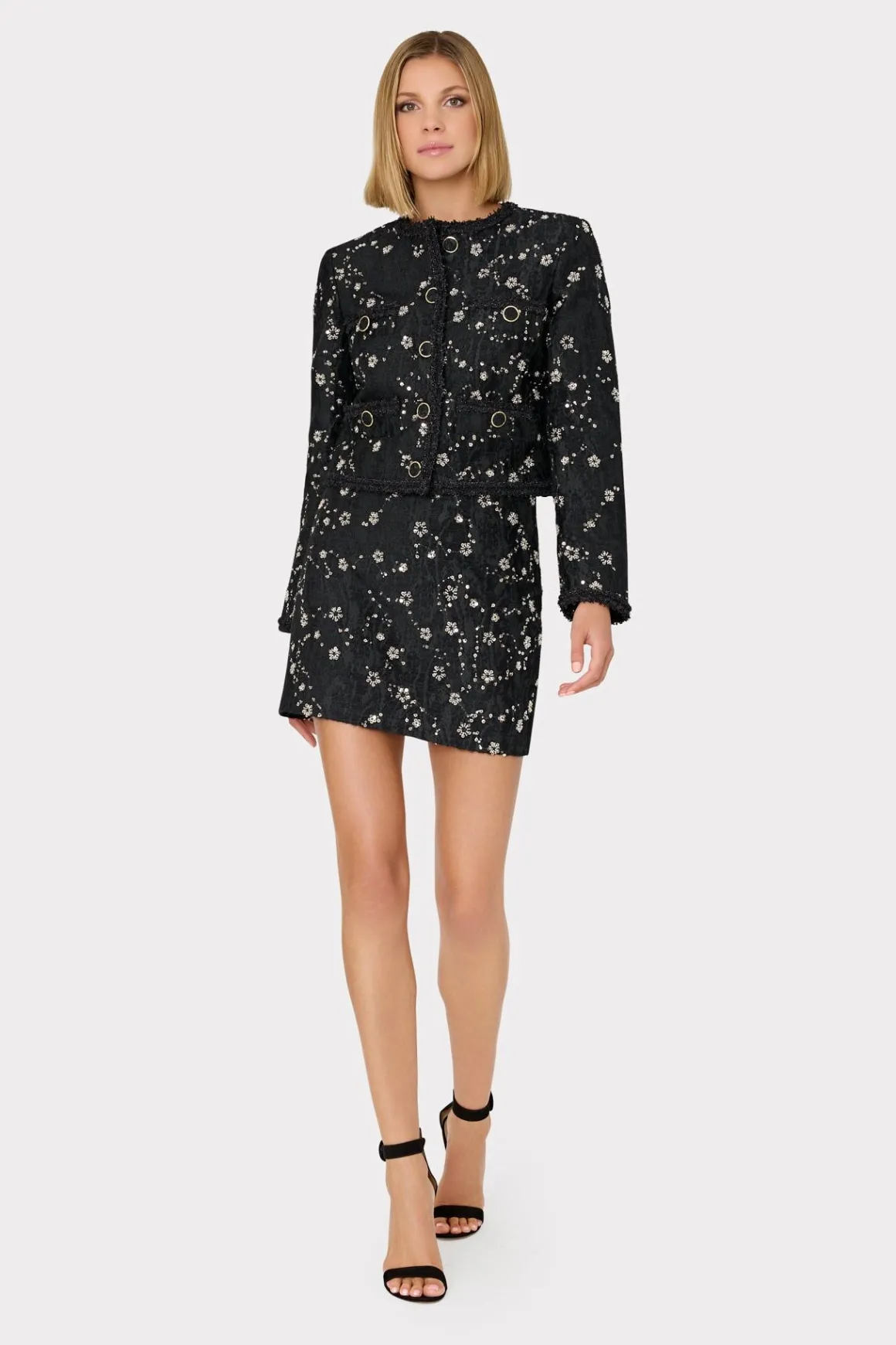 MILLY Skirts-Modern Mini Beaded Skirt Black