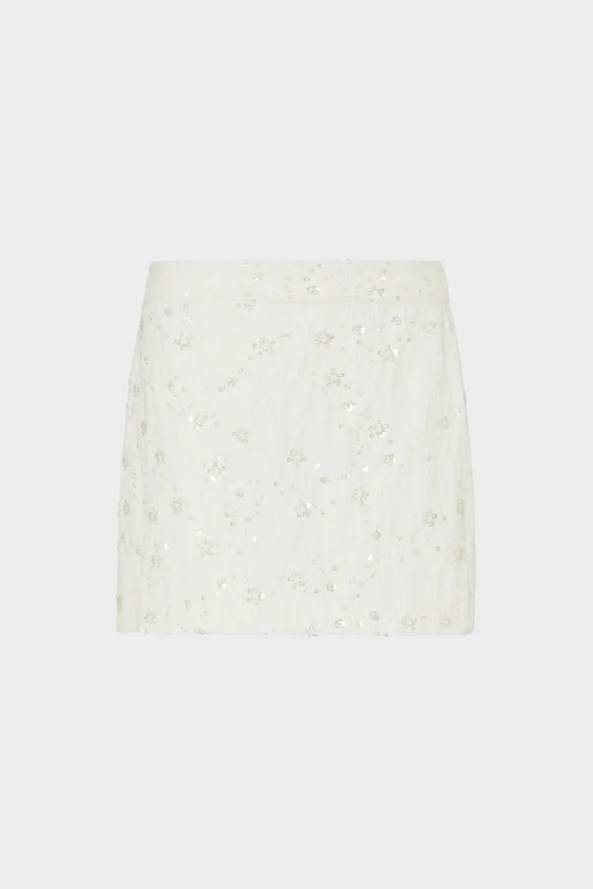 MILLY Skirts-Modern Mini Beaded Skirt Ecru