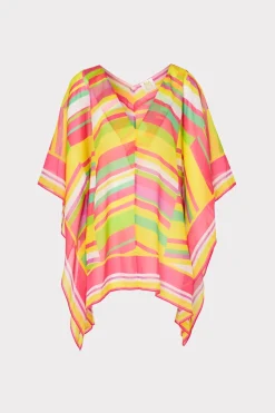 MILLY Jumpsuits & Rompers-Multi Color Chevron Caftan Green Multi