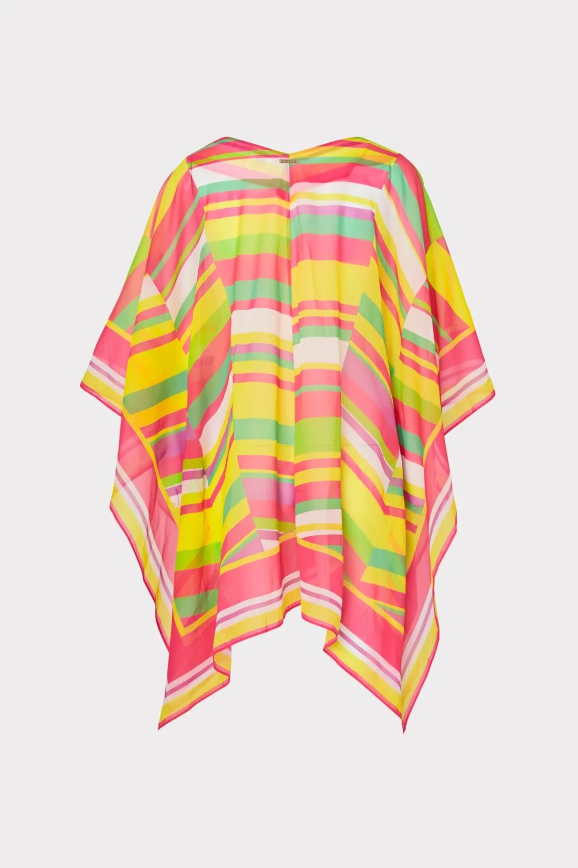 MILLY Cover-Ups-Multi Color Chevron Caftan Green Multi