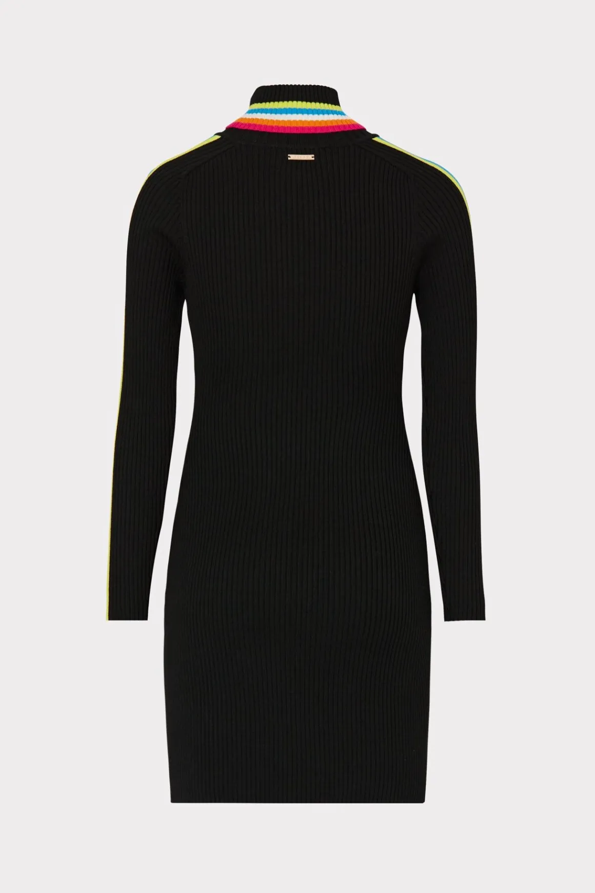 MILLY Knit Dresses-Multi Color Racer Stripe Mini Dress Black Multi