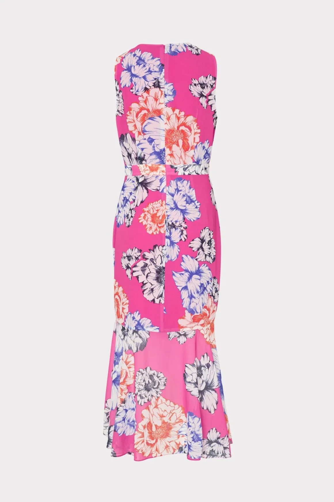 MILLY Guest Of Dresses-Nanci Petals In Bloom Ruffle Dress Pink Multi