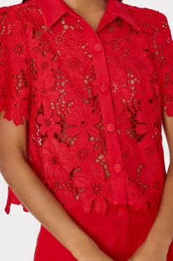MILLY Pants-Nash Viscose Twill Pants Red