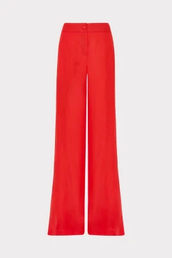 MILLY Matching Sets-Nash Viscose Twill Pants Red