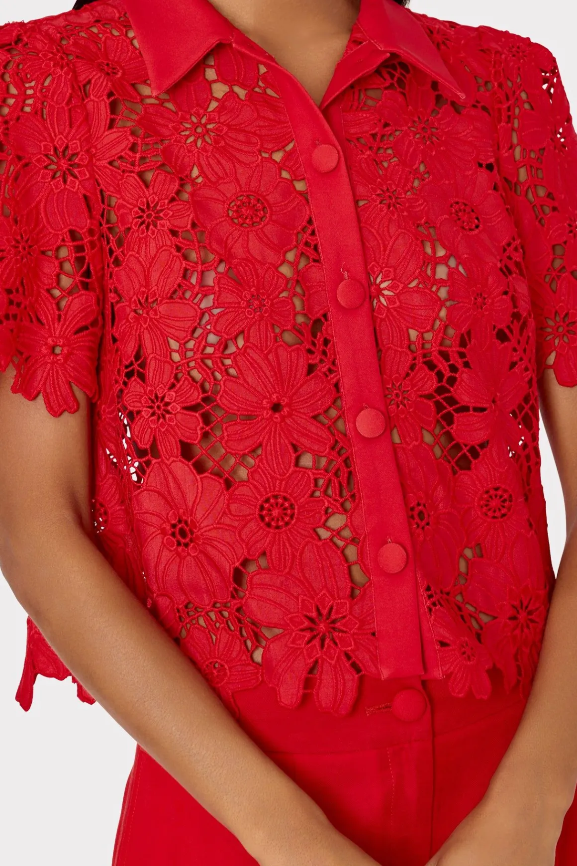 MILLY Matching Sets-Nash Viscose Twill Pants Red
