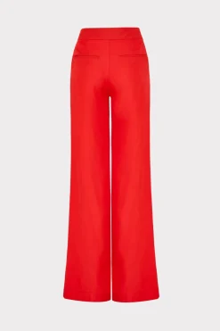 MILLY Matching Sets-Nash Viscose Twill Pants Red