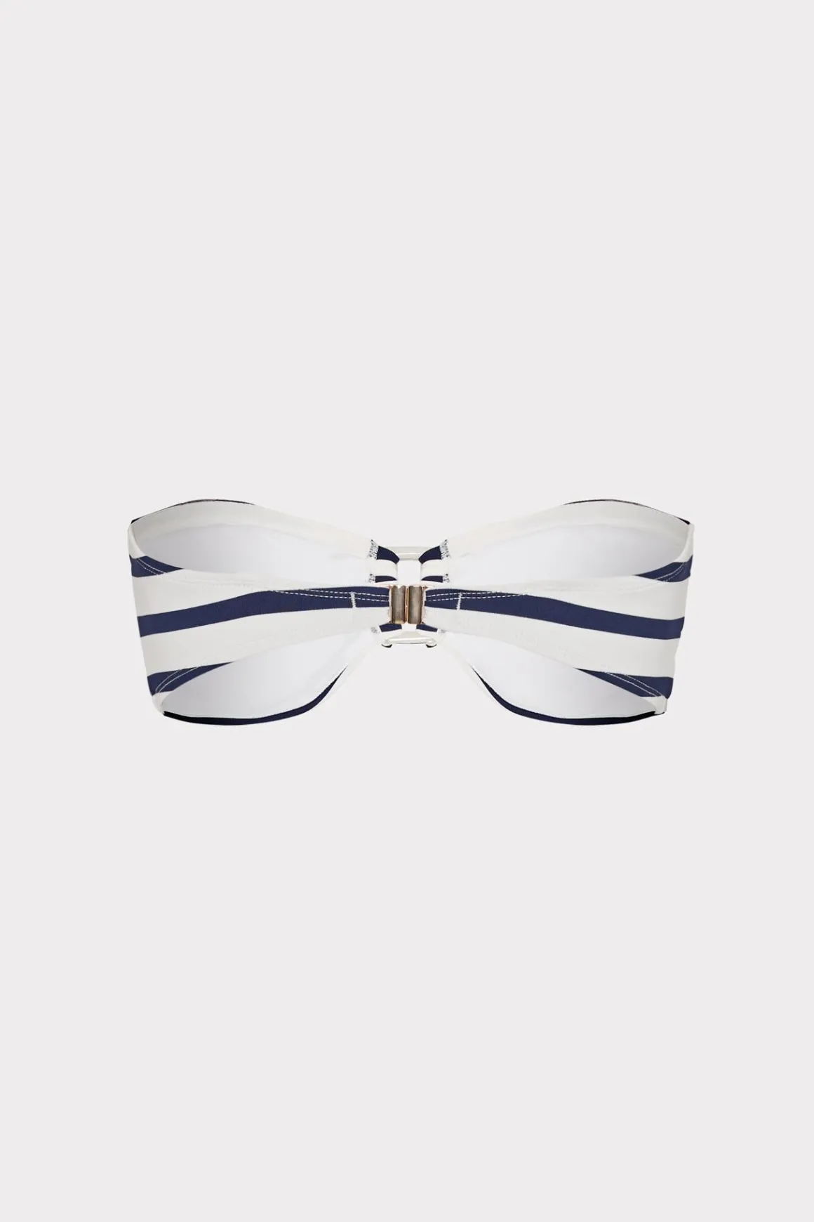 MILLY Jumpsuits & Rompers-Nautical Stripe Bikini Top Navy/White