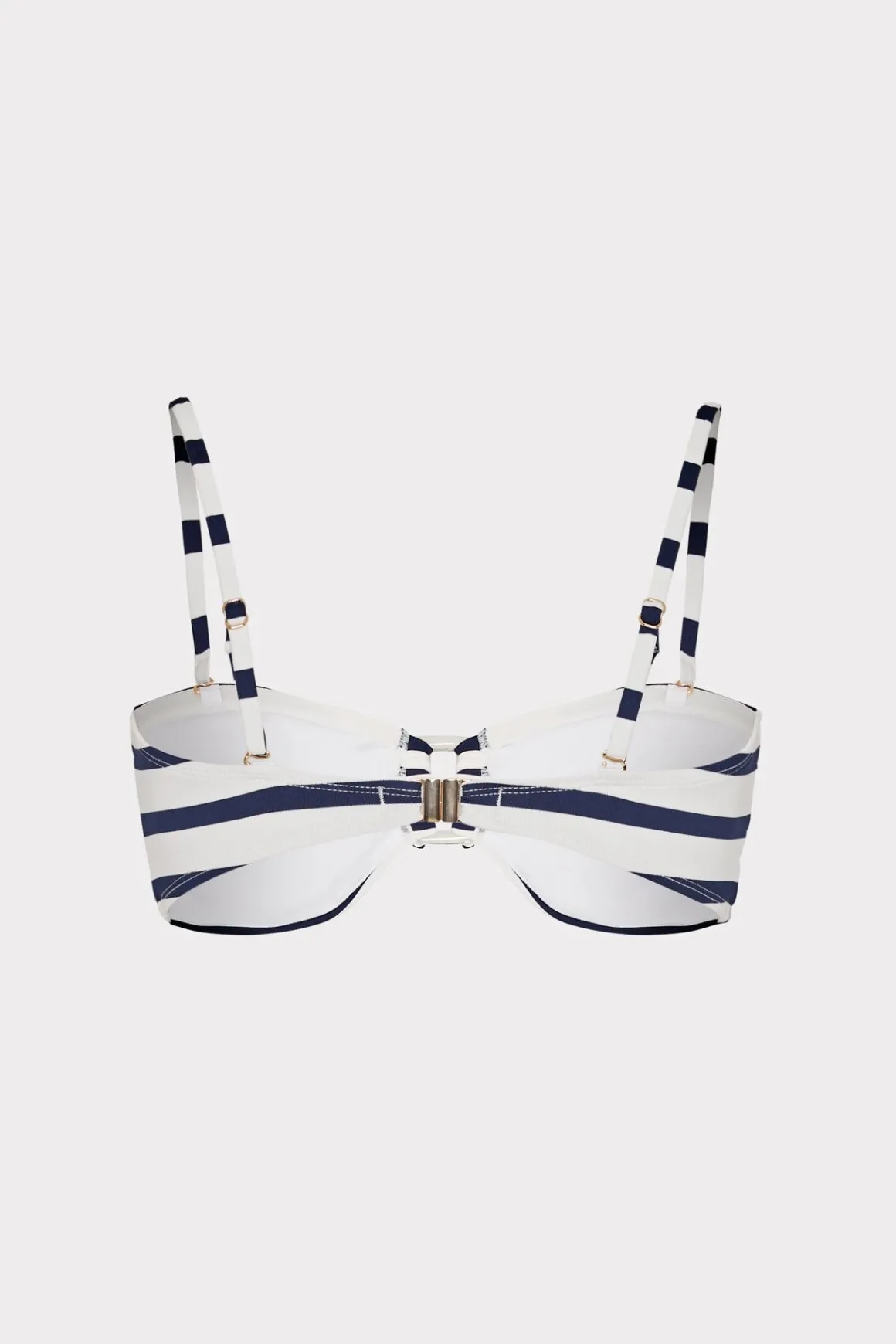 MILLY Jumpsuits & Rompers-Nautical Stripe Bikini Top Navy/White