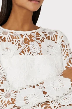 MILLY White Dresses-Nessa 3D Lace Dress White