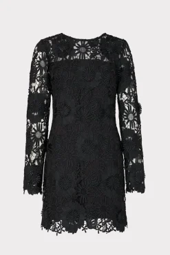 MILLY Little Black Dresses-Nessa 3D Lace Dress Black