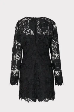 MILLY Little Black Dresses-Nessa 3D Lace Dress Black